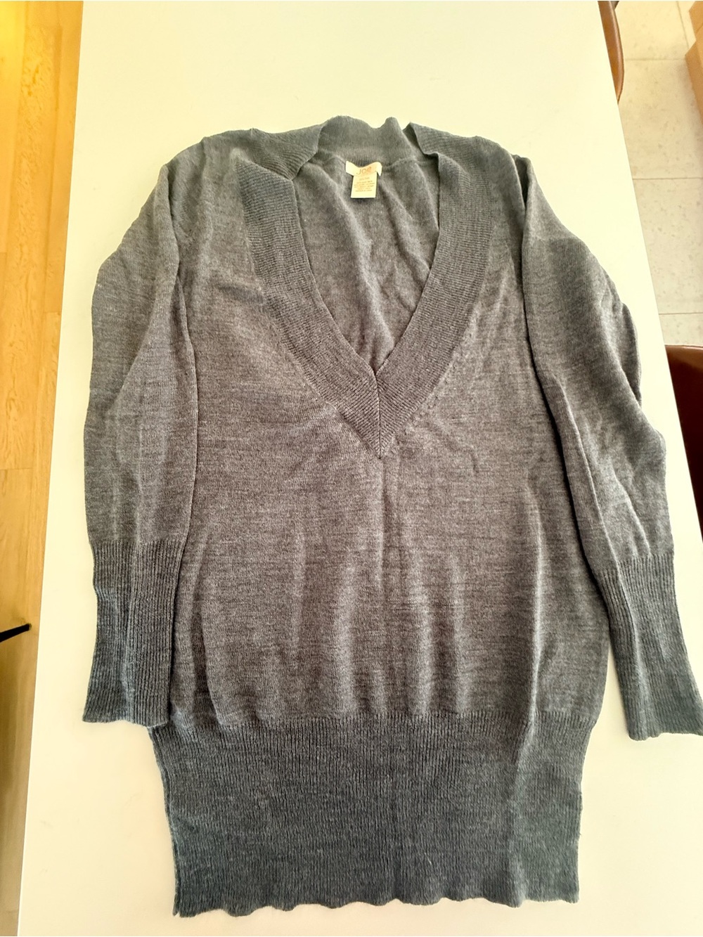 Vintage Joe Fresh Grey V-Neck Women's Sweater